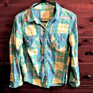 Sonoma Teal Plaid Button-Down *** MUST GO!! ***